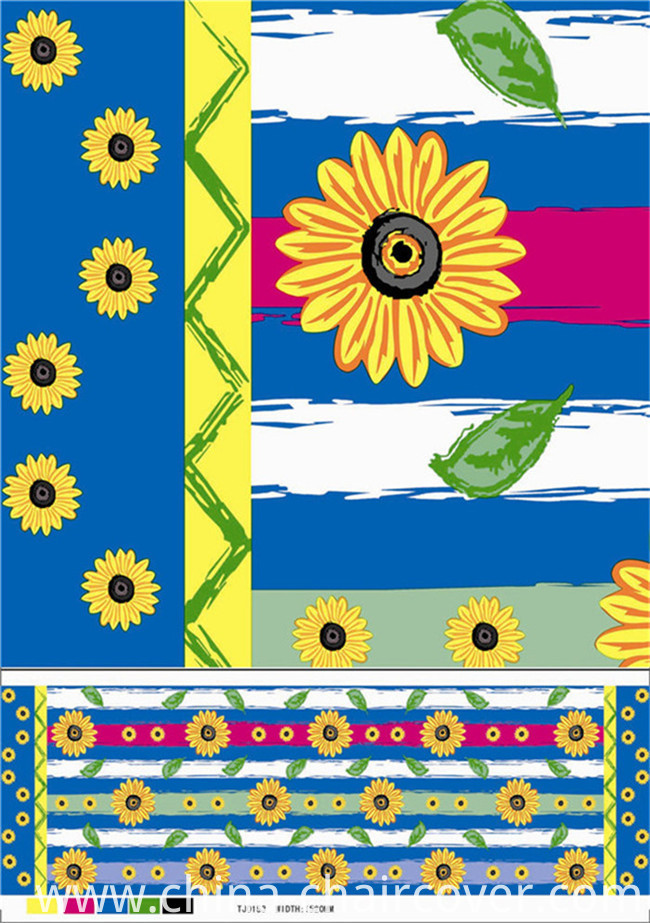 Cheap Non-Woven Fabric Backing Plastic PVC Colorful Printed Tablecloth (TJ0356)
